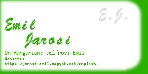 emil jarosi business card